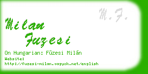 milan fuzesi business card