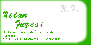 milan fuzesi business card